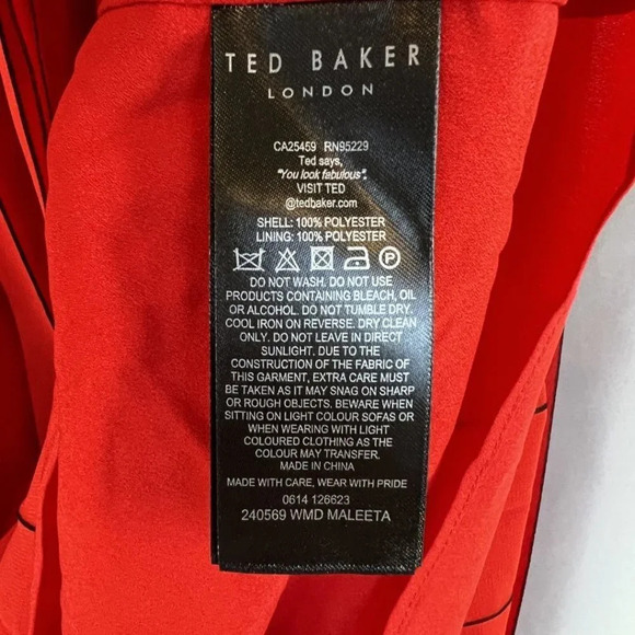 NEW Ted Baker London Red Pleated Maleeta High-Low Gown $349 - Picture 14 of 15